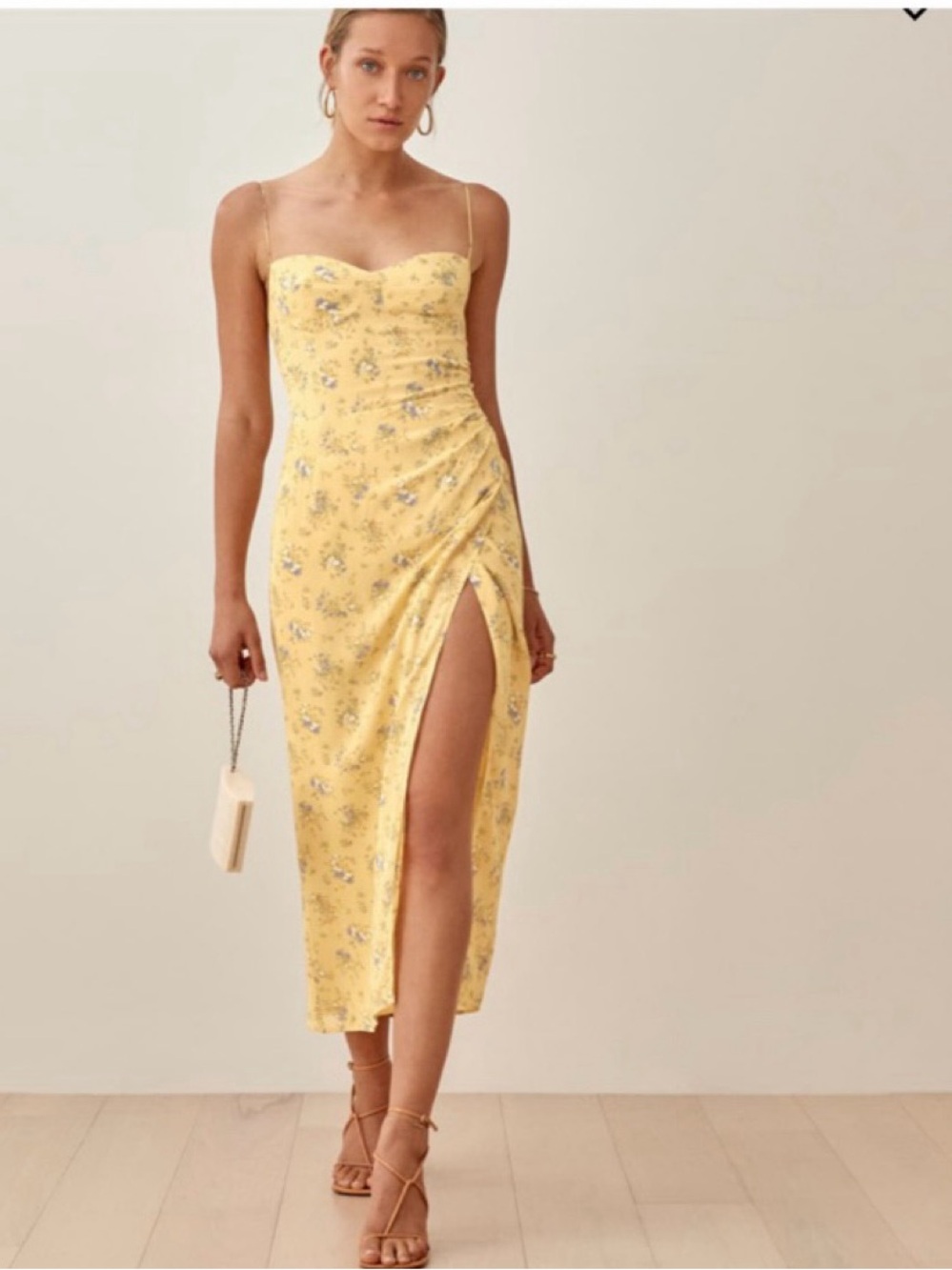 REFORMATION Kourtney Floral Slip Midi Dress